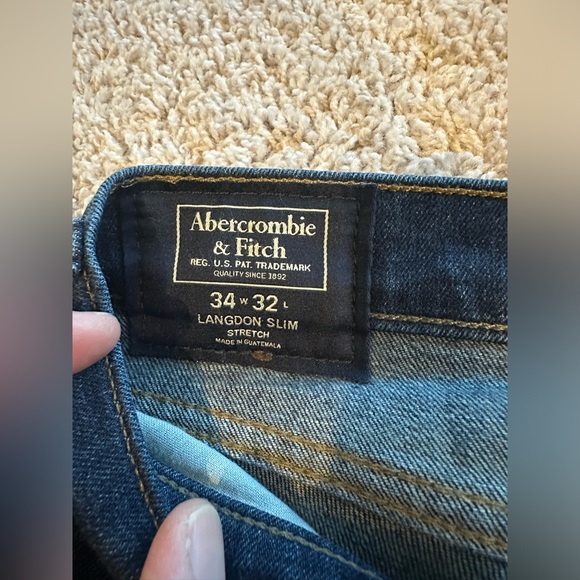 Abercrombie and Fitch Langdon Slim 34w 32l denim jeans - Picture 3 of 3